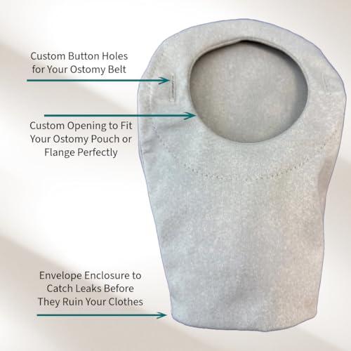 STOMA CLOAK StomaCloak Ostomy Pouch Covers - Odor Reducing, Moisture Wicking, Cool Fabric - Fits All Ostomy Sizes, Discreet Protection for Colostomy, Ileostomy, Urostomy Bags - 3-Pack (Beige, 2.75R)