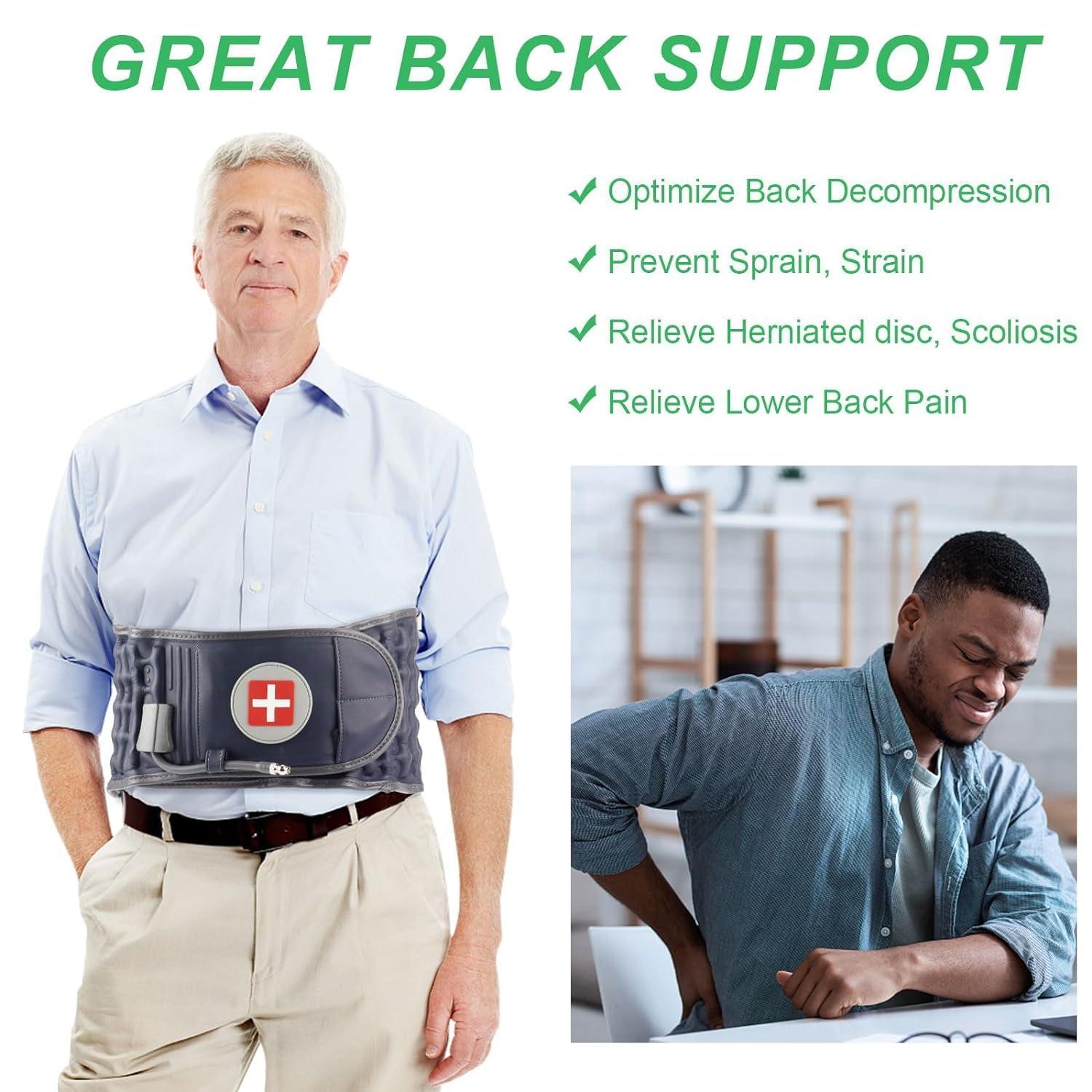 Oramuon Oramuon Decompression Belt for Lower Back Pain Relief and Lumbar Support, Spinal Decompression Belt for Woman and Men, One Size Fits 29-49 inches Waist, Decompression Back Brace for Sciatica (Blue)