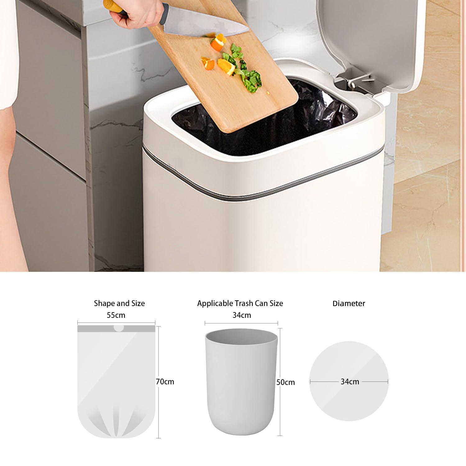 WAIKAS Waikas 8 Gallon Trash Bags, Drawstring Garbage Bags, 1.32Mil Thickness, 55 * 70cm, 9.9g/pcs, Pack of 34, Unscented, Black