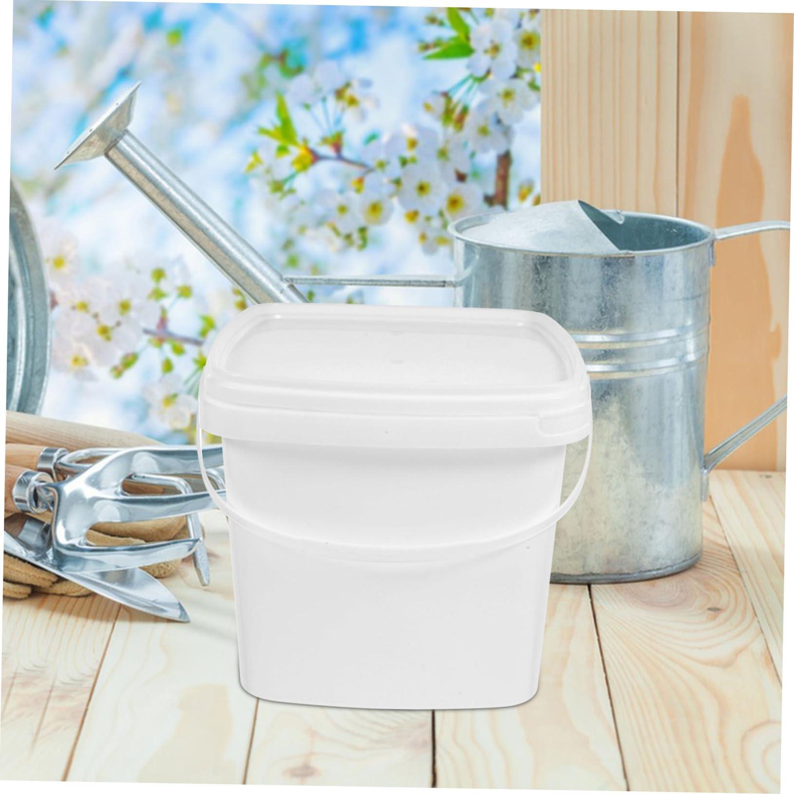 MERRYHAPY MERRYHAPY Food Bucket Water Bucket with Lid Cleaning Bucket Paint Can with Handle Painting Bucket Water Holder Water Storage Bucket Water Bucket with Handle White Plastic Palette