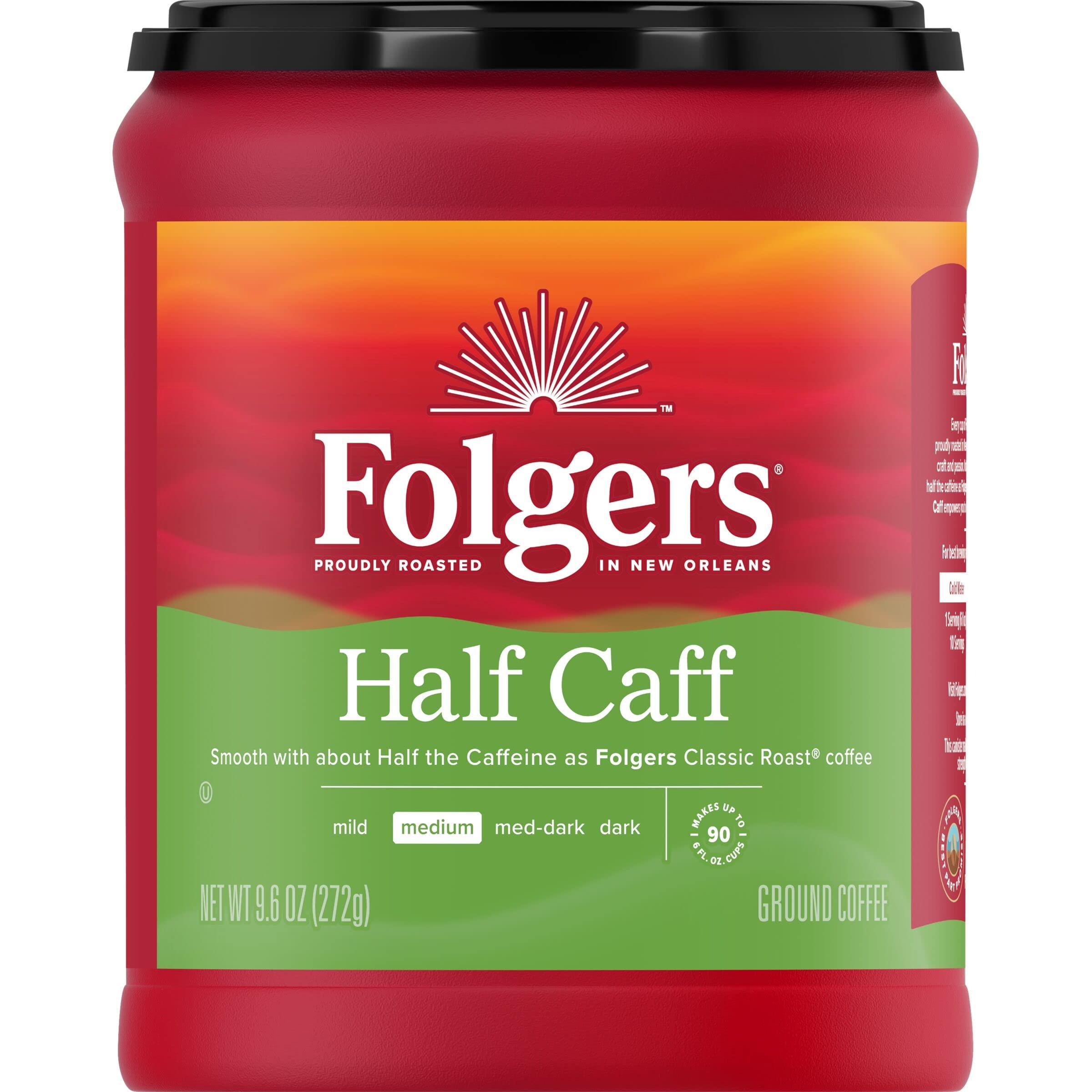 Folgers Folgers Half Caff Ground Coffee, Medium Roast, 9.6 Ounce