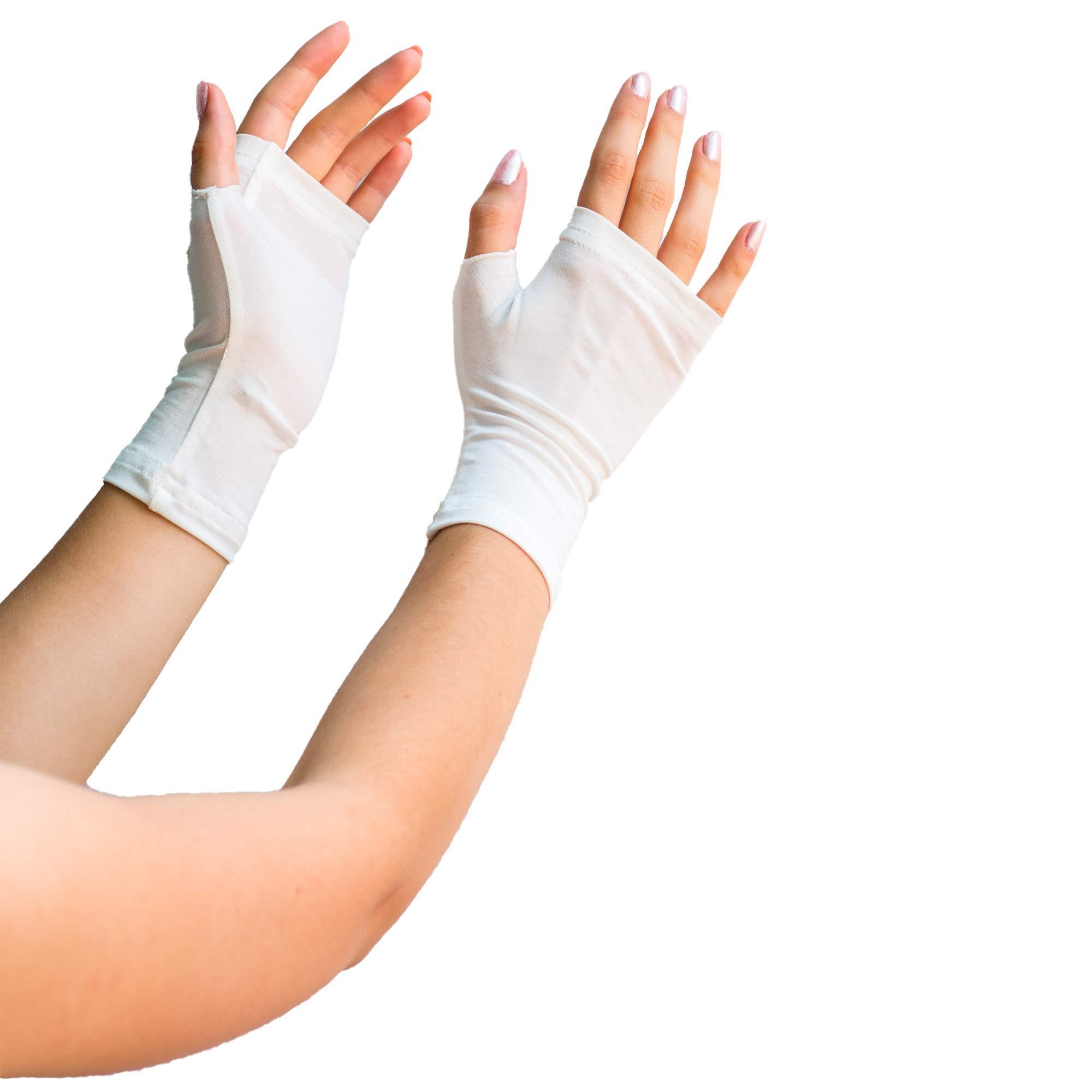 YoRo Naturals YoRo Naturals, RemedyWear Fingerless Moisturizing Gloves for Relief from Eczema and Inflammation with Tencel and Zinc Gloves for Adult(Black,L-XL)