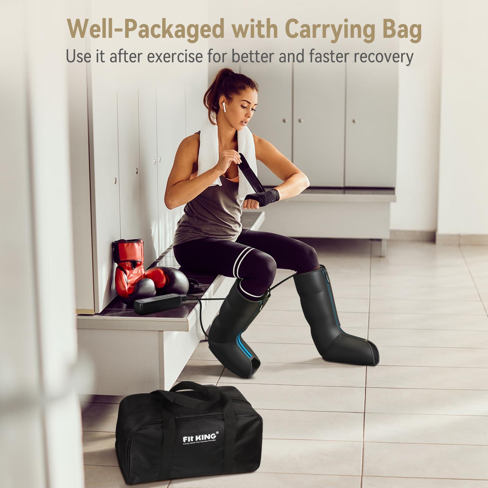 FIT KING FIT KING Leg Massager with Heat - Upgraded Leg Compression Massager for Circulation and Pain Relief, FSA HSA Approved Compression Boot Foot Calf Massager for Edema, Relax Recover - Gift for Dad Mom