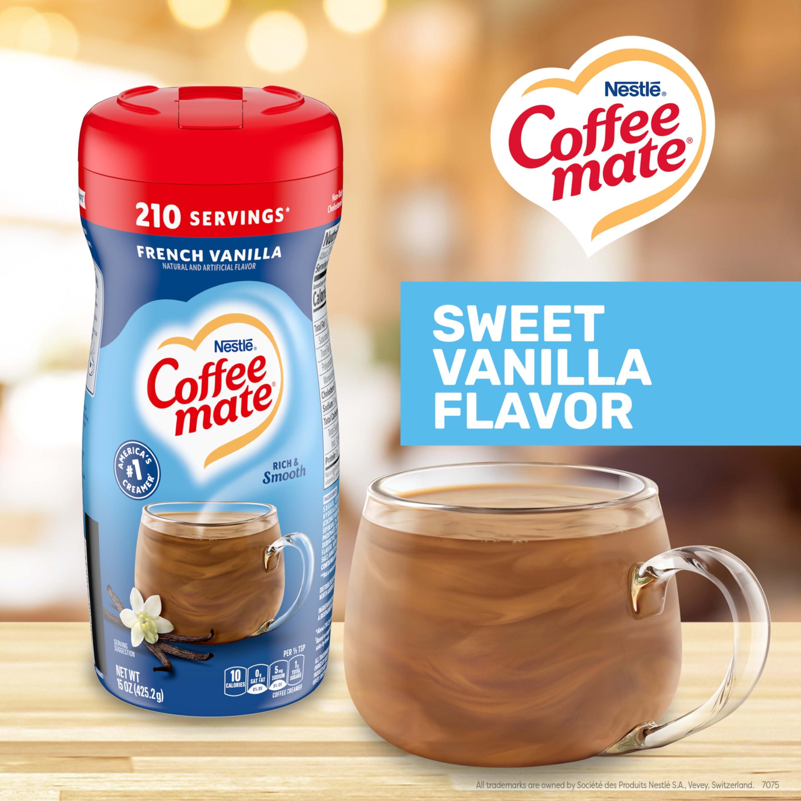 Coffee mate Nestle Coffee mate Coffee Creamer, French Vanilla, Non Dairy Powder Creamer, 15 oz Canister (Pack of 12)