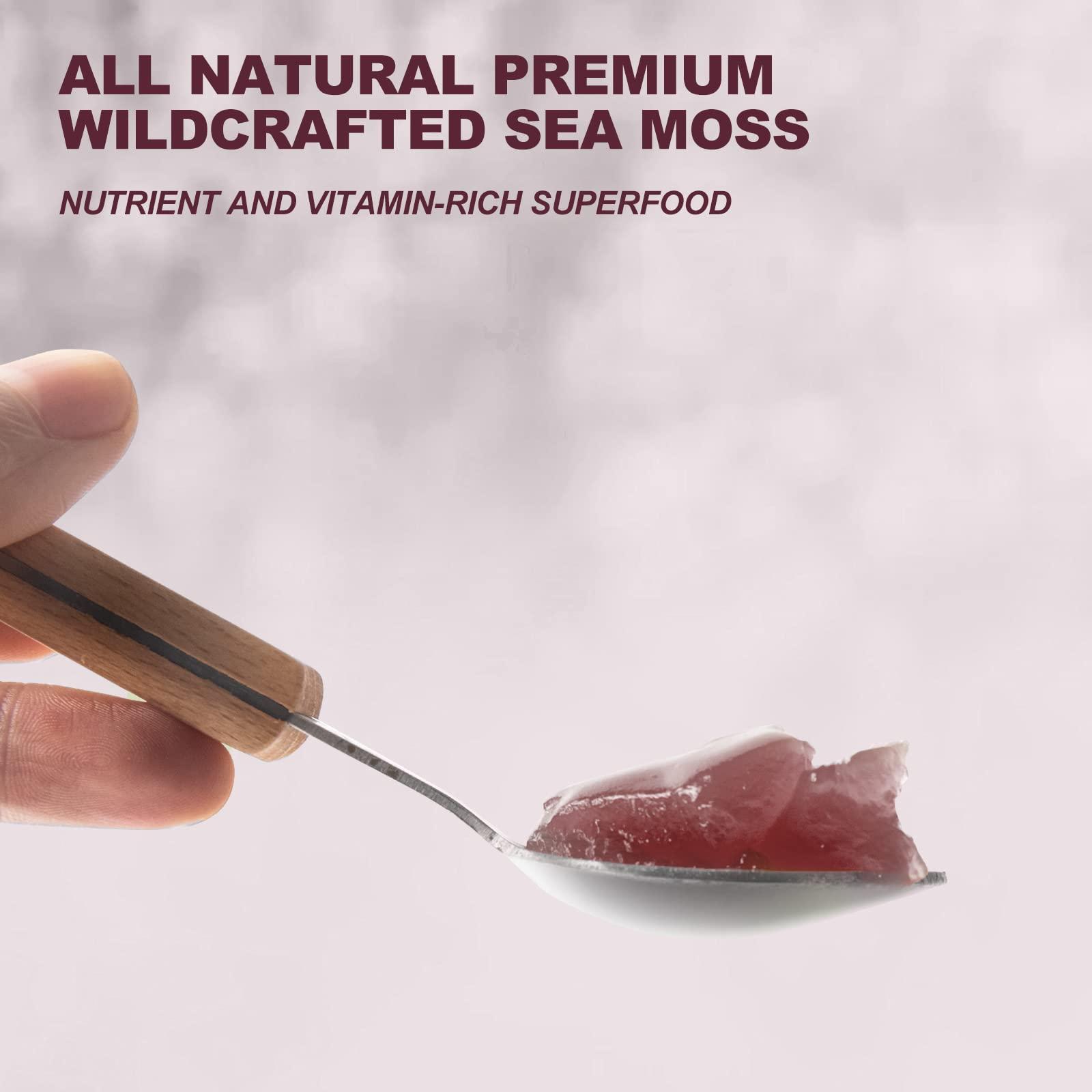 SumDIP Sea Moss Gel, Organic Raw Wildcrafted Irish Seamoss Gel Immune and Digestive Support Vitamin Mineral Antioxidant Supplements, Elderberry,Mixed Berry Flavor 12oz