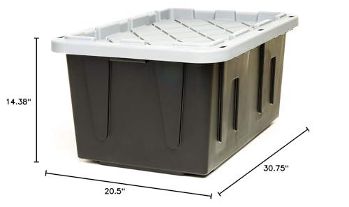ECOstorage ECOstorage 4427EBKDC.02 Box Tough Recycled Plastic Storage Container, 27 Gallon, Black, 2 Count