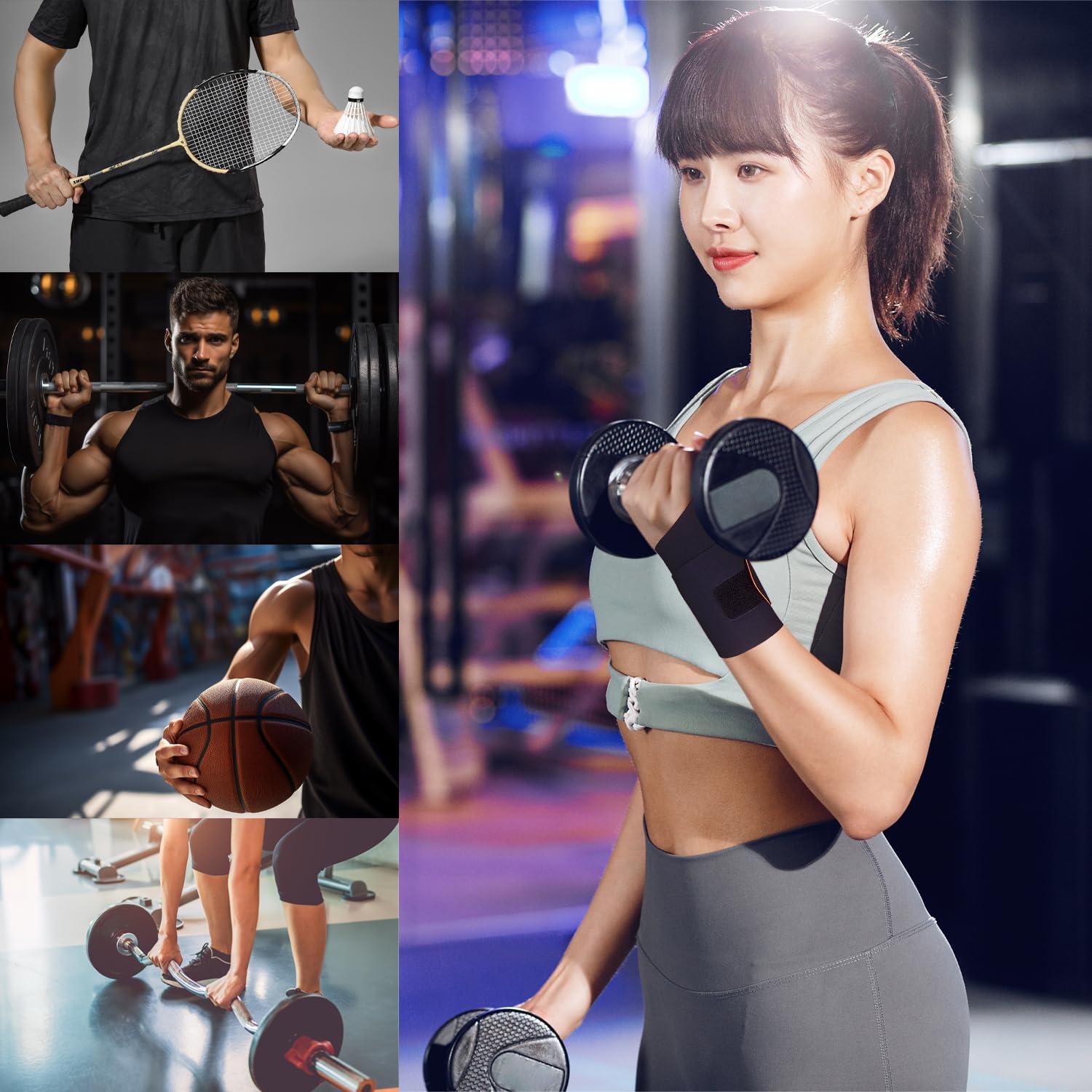 YUNYILAN Ultra-Thin Wrist Brace Support for Carpal Tunnel, Pain Relief, Arthritis, Tendonitis, Elastic Wrist Wraps Right and Left Hands - Compression and Support for Fitness Enthusiasts (Black orange)