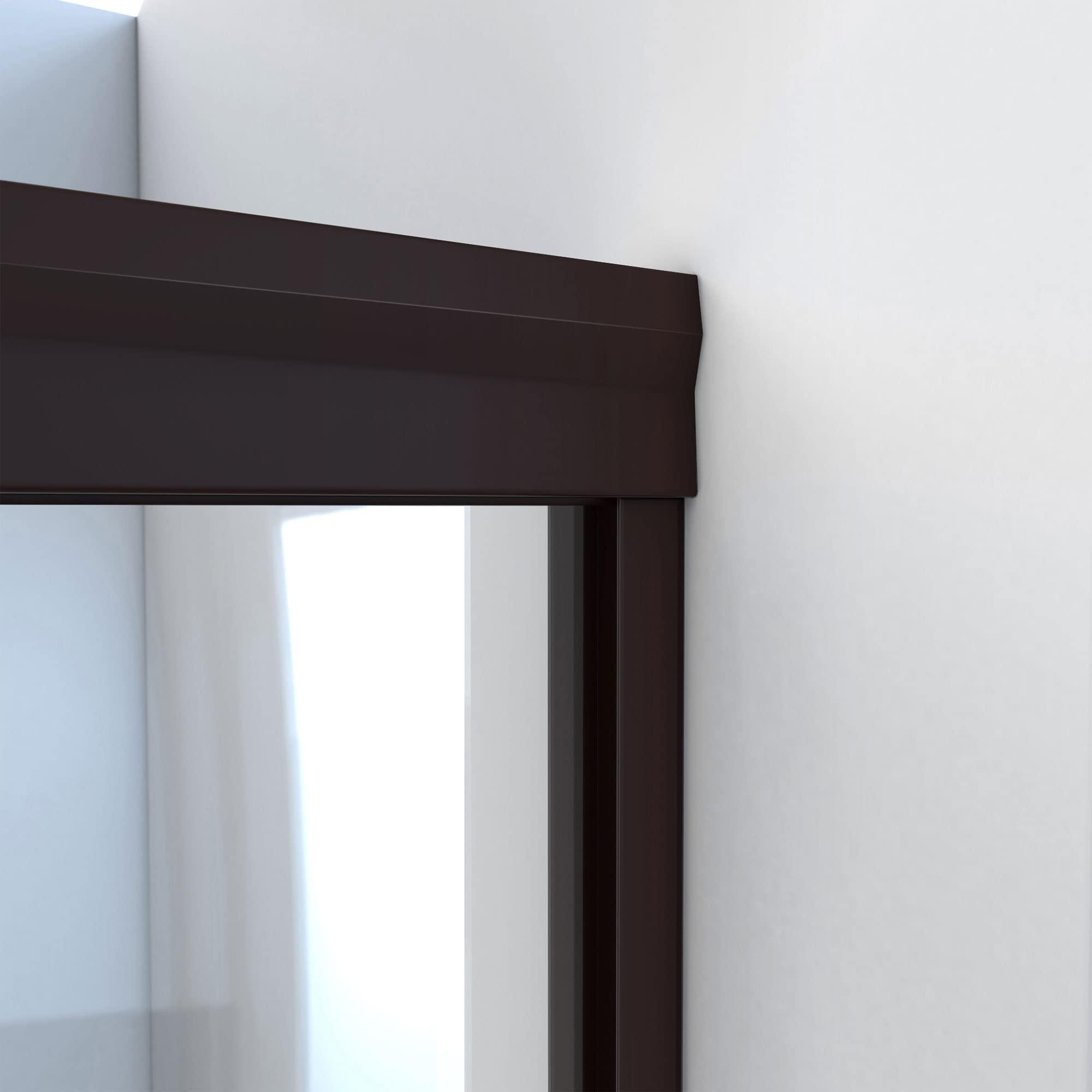 DreamLine DreamLine 56-60 in. Semi-Frameless Sliding Shower Door with ELLO&ALLO 20 in. Oil Rubbed Bronze Grab Bar