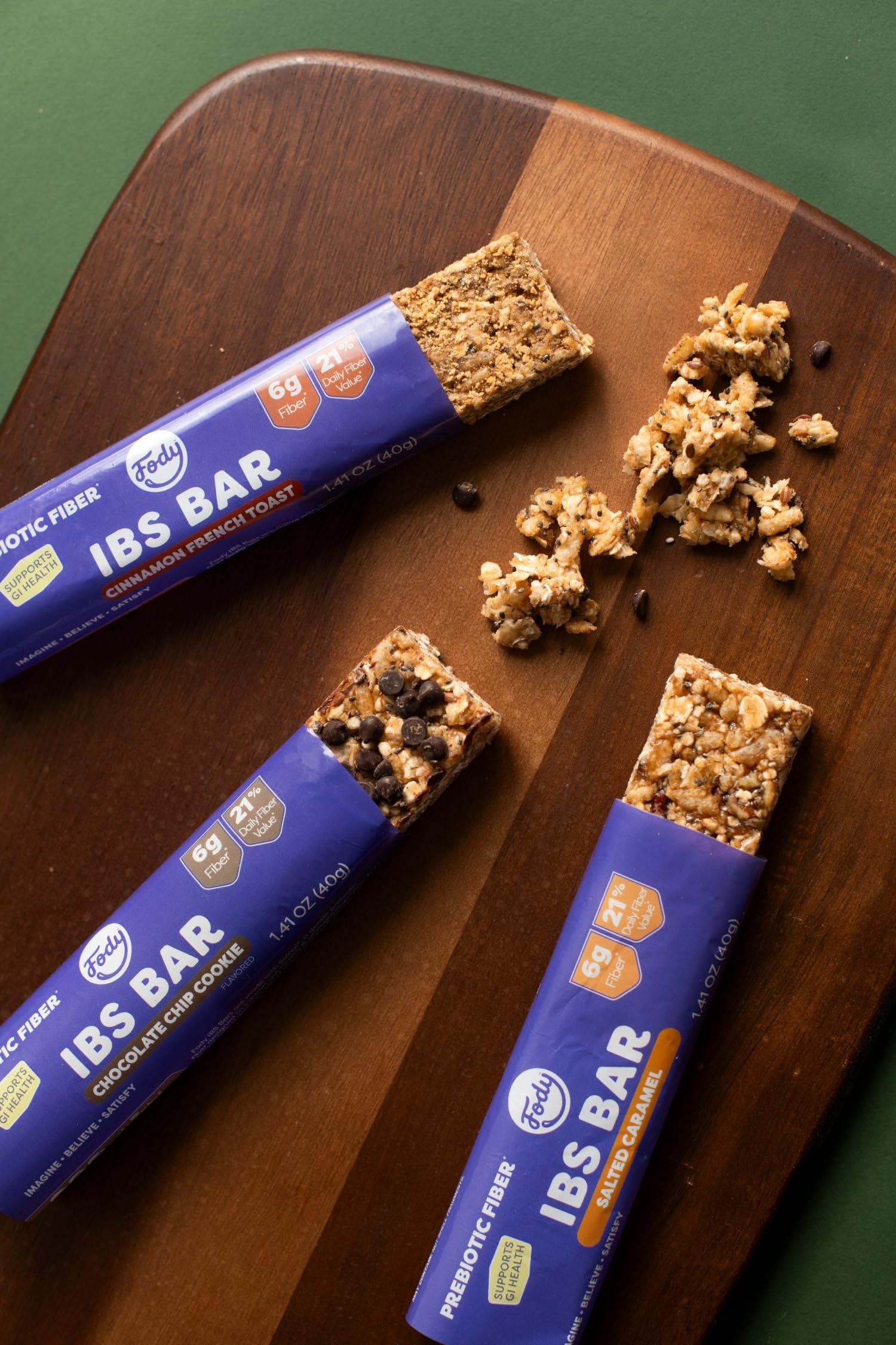 Fody Fody Foods IBS Bar | Salted Caramel | Low Fodmap Snack | Supports GI Health | 6 Grams Prebiotic Fiber | Gluten Free & Lactose Free, Vegan | Pack of 12