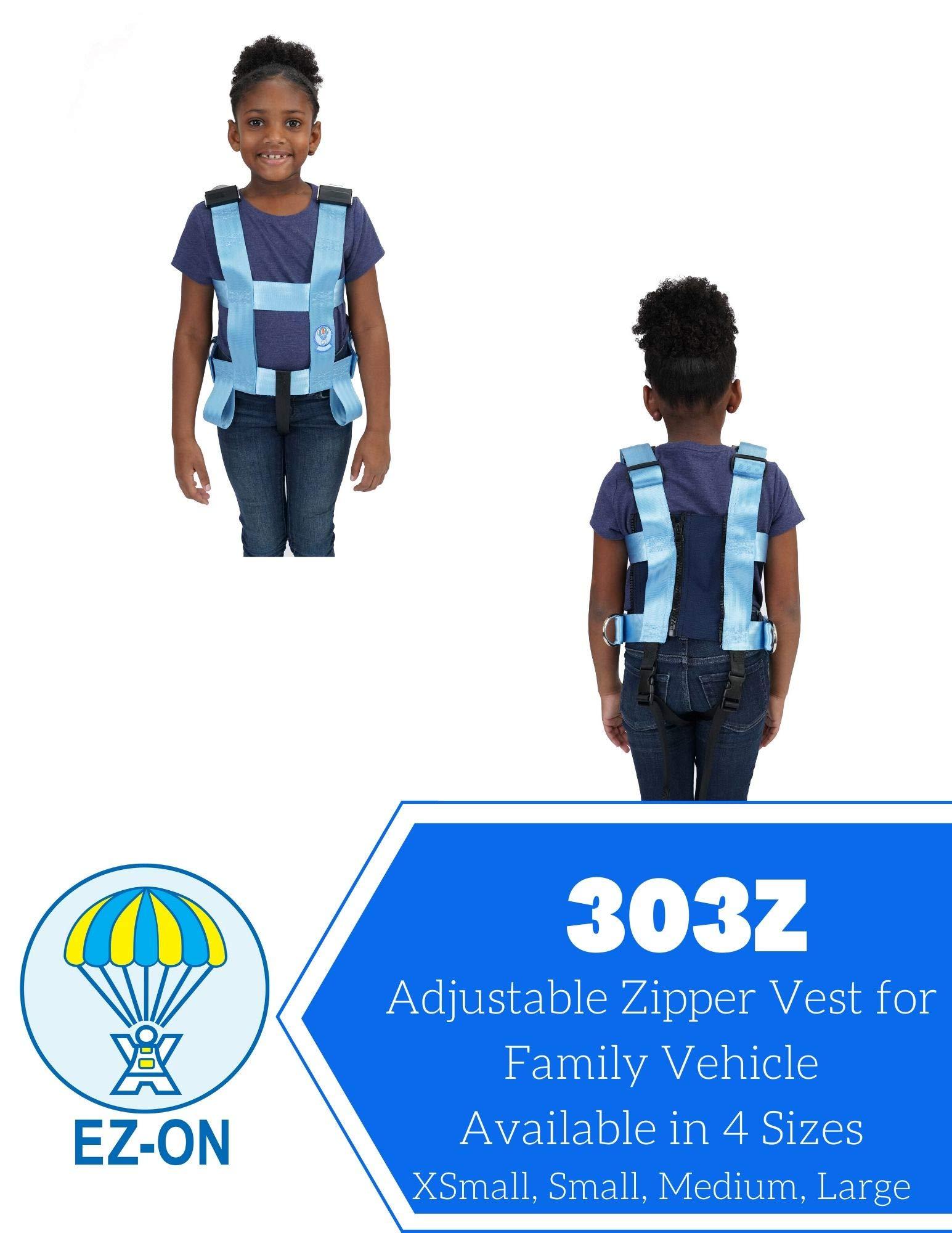 EZ-ON EZ-ON Products 303Z Large Rear Zipper Closure Durable Personal Vehicle User-Friendly Safety Transportation Vest with Seat Belt Loops. Meets NHTSA Regulation. Mount Sold Separately.