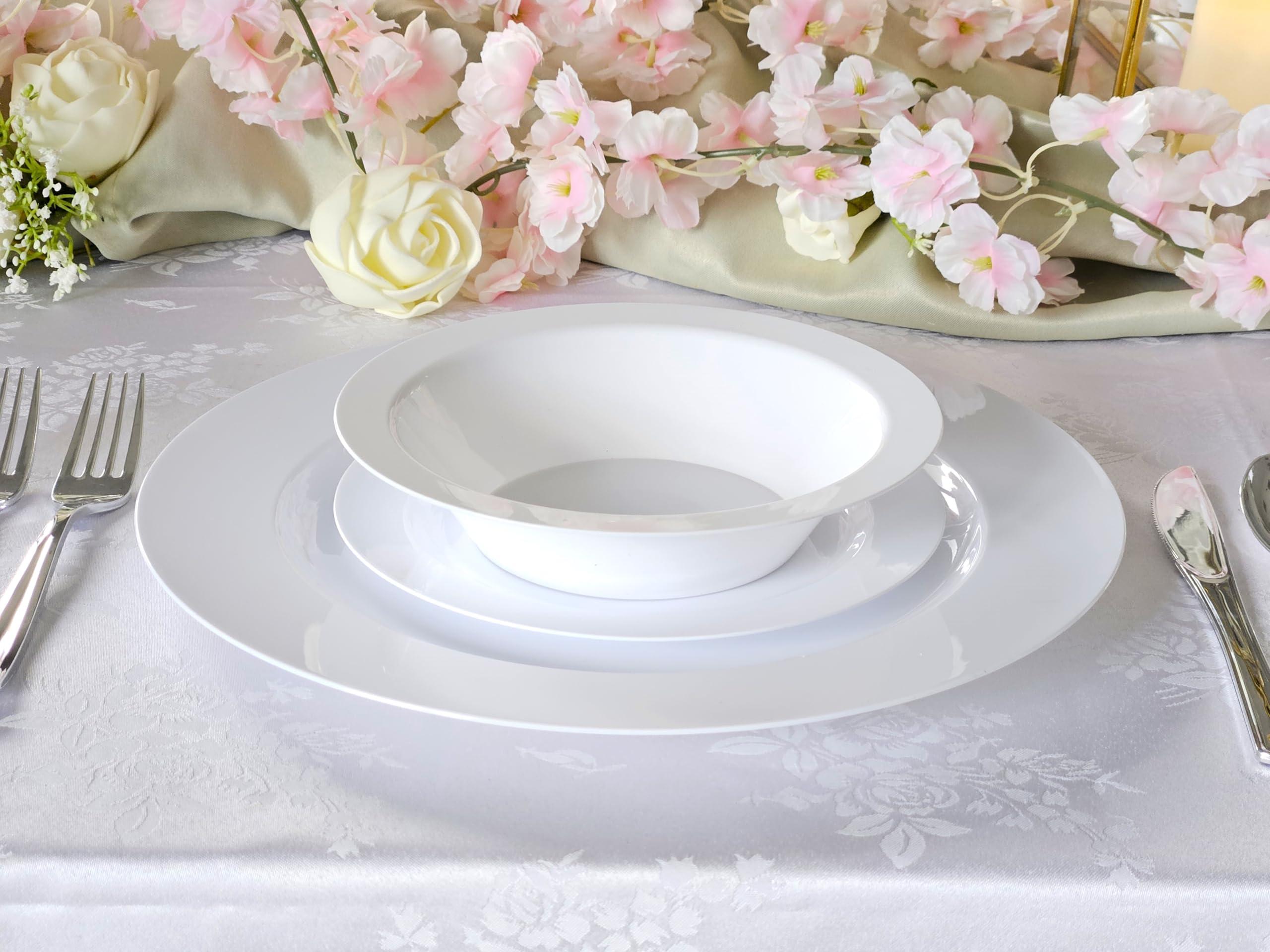 OCCASIONS FINEST PLASTIC TABLEWARE \" OCCASIONS \" 60 Plates Pack, Heavyweight Disposable Wedding Party Plastic Plates (10.5\'\' Dinner Plate, Plain White)