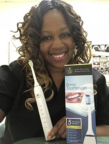 VIP Smiles By Dr. Catrise Austin VIP Smiles Sonic Toothbrush With 5 Brushing Modes, Rechargeable