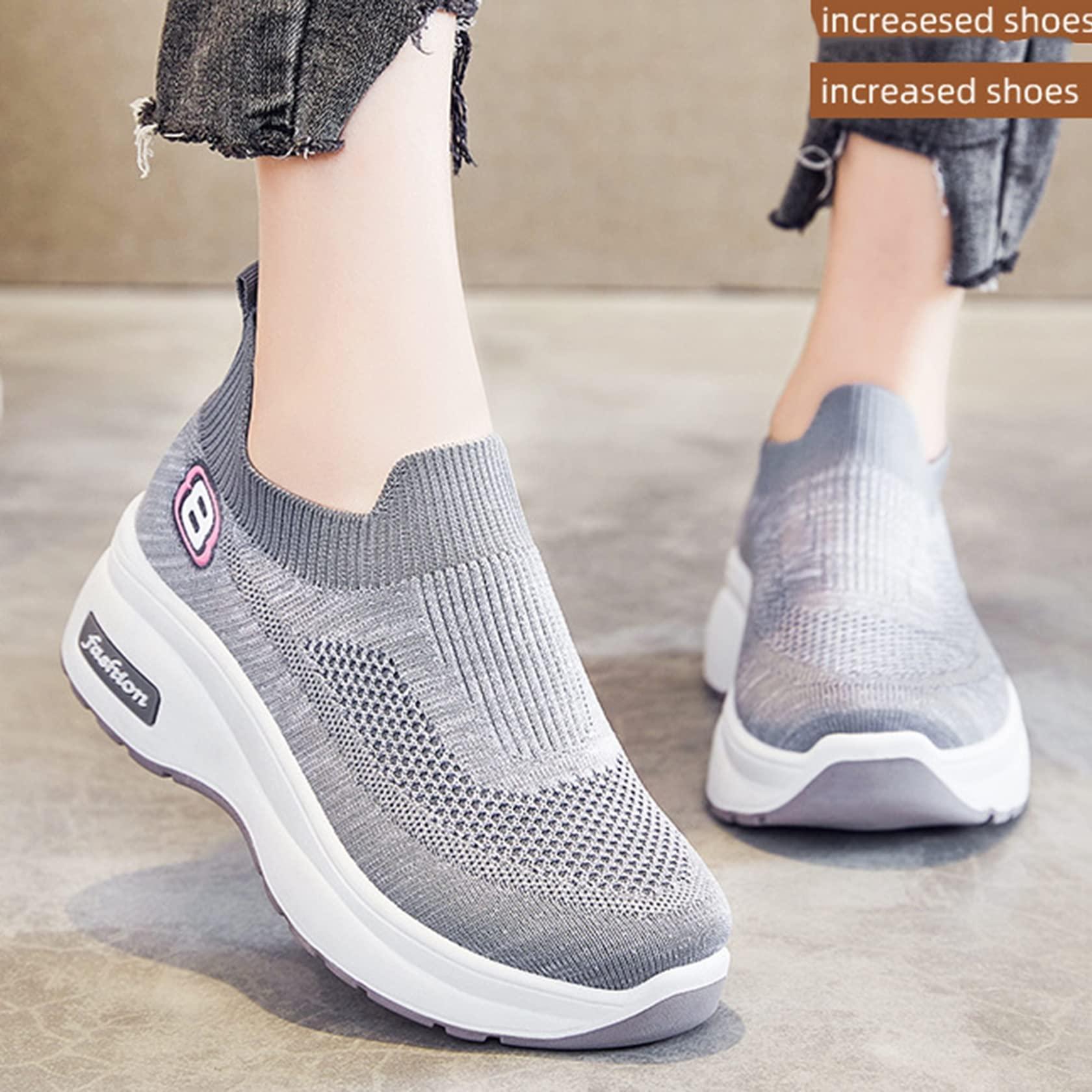 Generic Womens Diabetic Orthopedic Shoes for Swollen Feet Ladies Platform Wide Fit Sneaker Adjustable Closure Toe Walking Sandals for Arthritis Hallux Valgus (Grey 41EU)