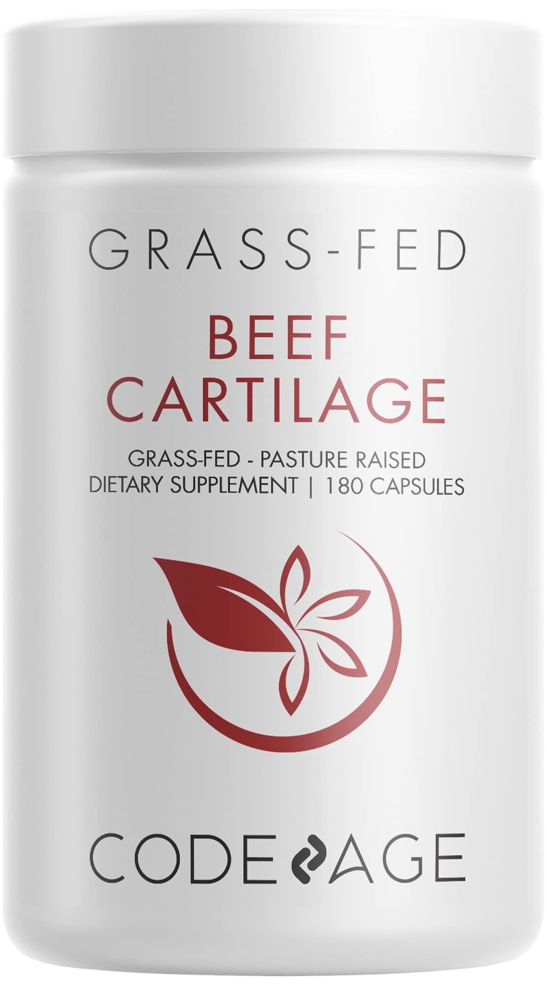 Codeage Codeage Grass Fed Beef Cartilage Supplement - Freeze Dried, Non-Defatted, Desiccated Beef Tracheal Bovine Cartilage & Liver Pills – Pasture Raised Argentina Beef Vitamins - Non-GMO -180 Capsules