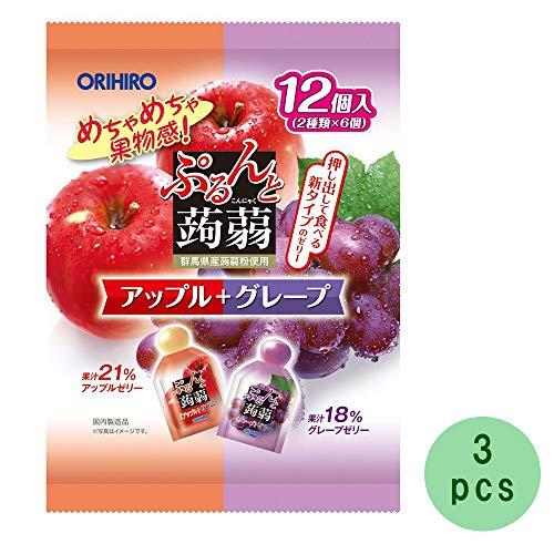 Ninjapo Konjac jelly Apple And Grape 8.5oz 3pcs Japanese Pouch jelly Orihiroplandu Ninjapo