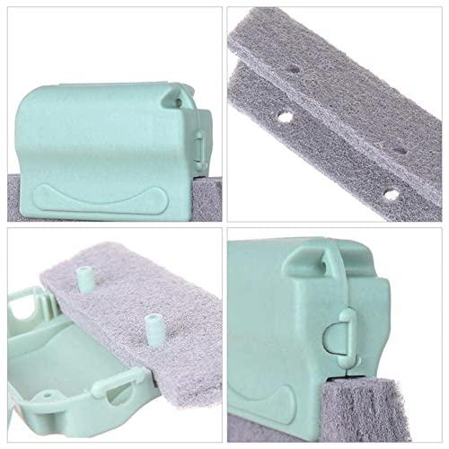 FuXinWorld 3PCS Magic Hand-held Window Cleaning Brush Creative Door Window Groove Cleaning Brushes Kitchen Decontamination Brush Fixed Slide Brush Head,Household Cleaning Tools for All Corners and Gaps