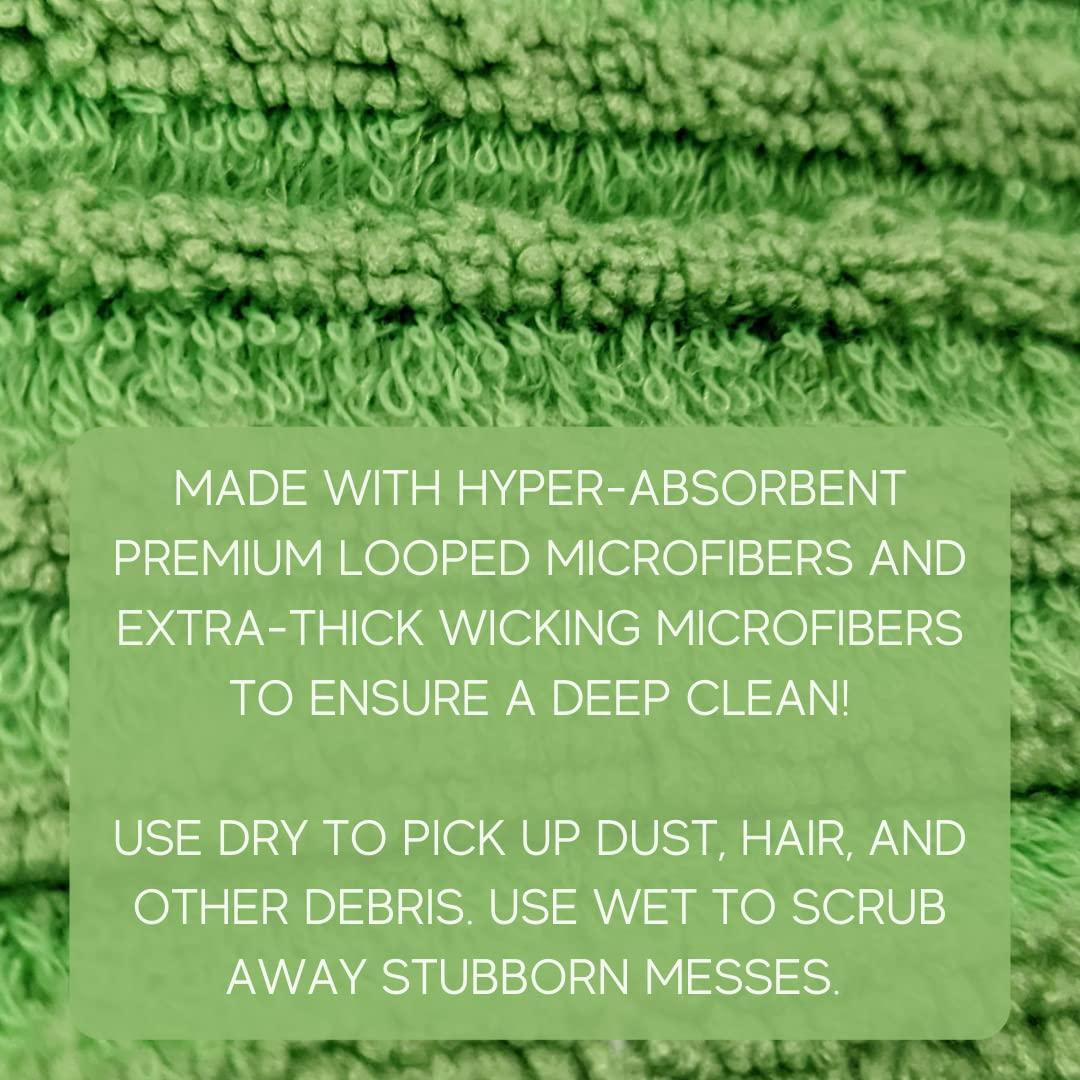 Clean Castle Mops for Floor Cleaning - Dual Action Microfiber Mop for Swiffer WetJet - Wet/Dry Dust Mop for Hardwood Floors - Reusable, Machine Washable, Eco-Friendly, 4 Pack