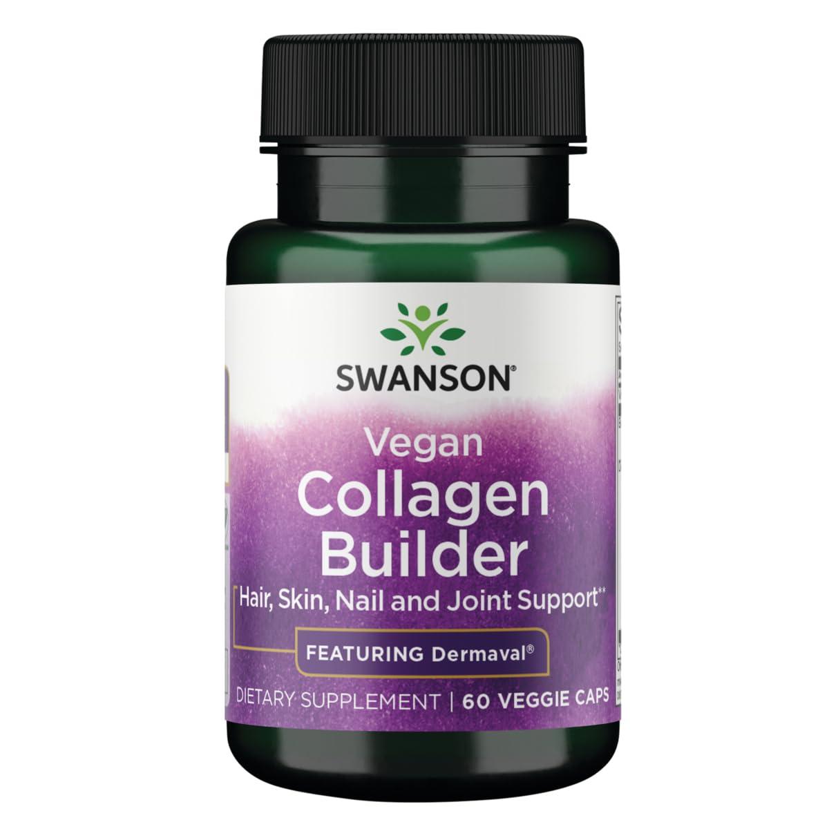 Swanson Swanson Vegan Collagen Builder - Featuring Dermaval - Hair, Skin, Nail Health - 60 Veg Caps