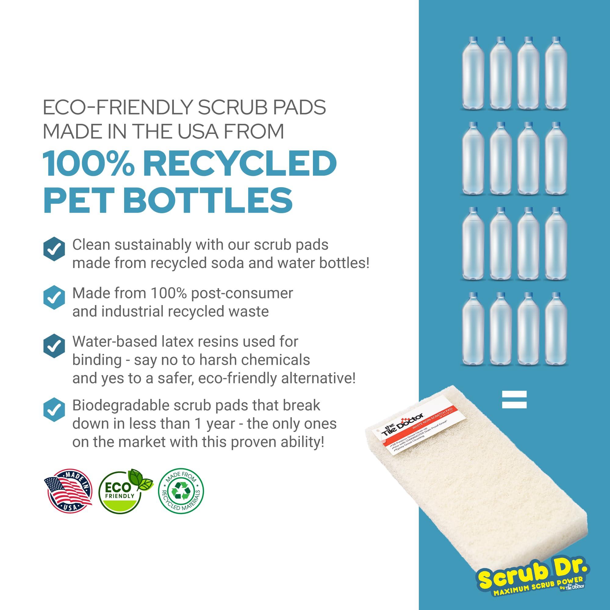 The Tile Doctor The Tile Doctor Multipurpose Scrub Pad - Ideal for Bathroom, Kitchen & Floor Cleaning - Non-Scratch Dish Sponge & Shower Scrubber - High Abrasion - (Black - Extra Heavy Duty, 6 Pack)