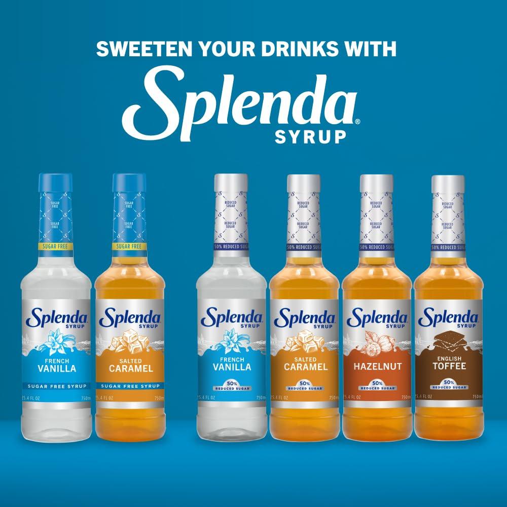 SPLENDA Splenda Coffee Syrup, French Vanilla, Sugar Free, Flavored Liquid Syrups for Drinks, 750 ml Bottle (Pack of 2)