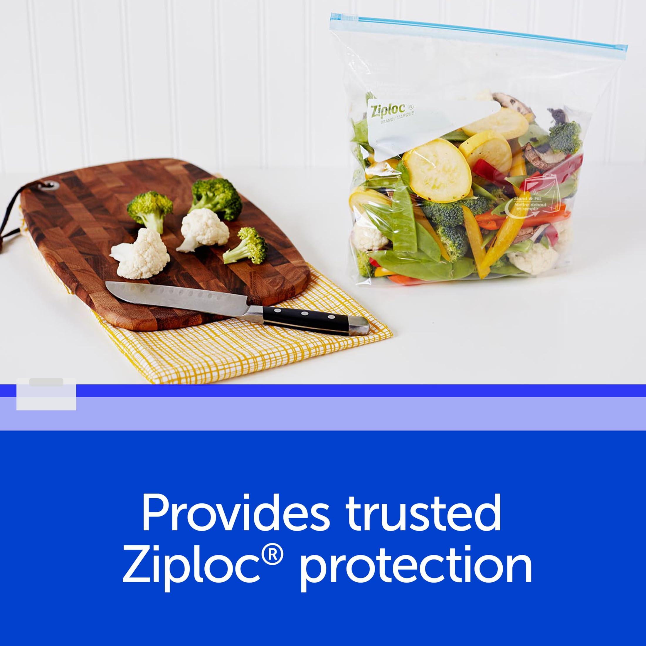 Ziploc Ziploc Quart Food Storage Freezer Slider Bags, Power Shield Technology for More Durability, 136 Bags Total