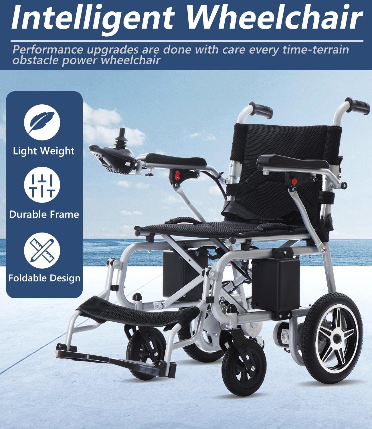Broobey Broobey Lightweight Electric Wheelchair Portable Folding Transport Power Wheelchair- Travel Size - Airline Approved - User Friendly