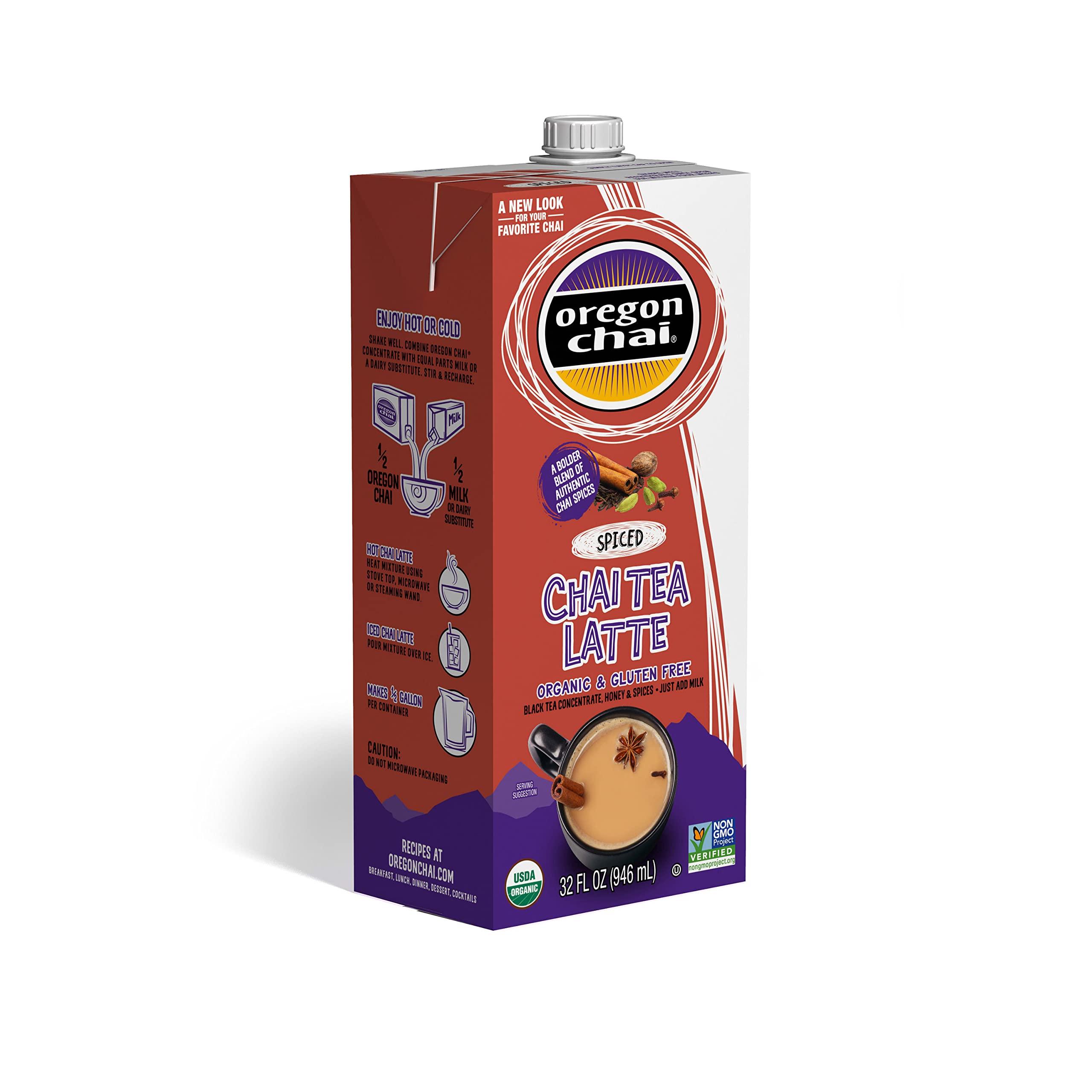 Oregon Chai Oregon Chai Organic Spiced Chai Concentrate, 32 Fluid Ounce (Pack of 6)