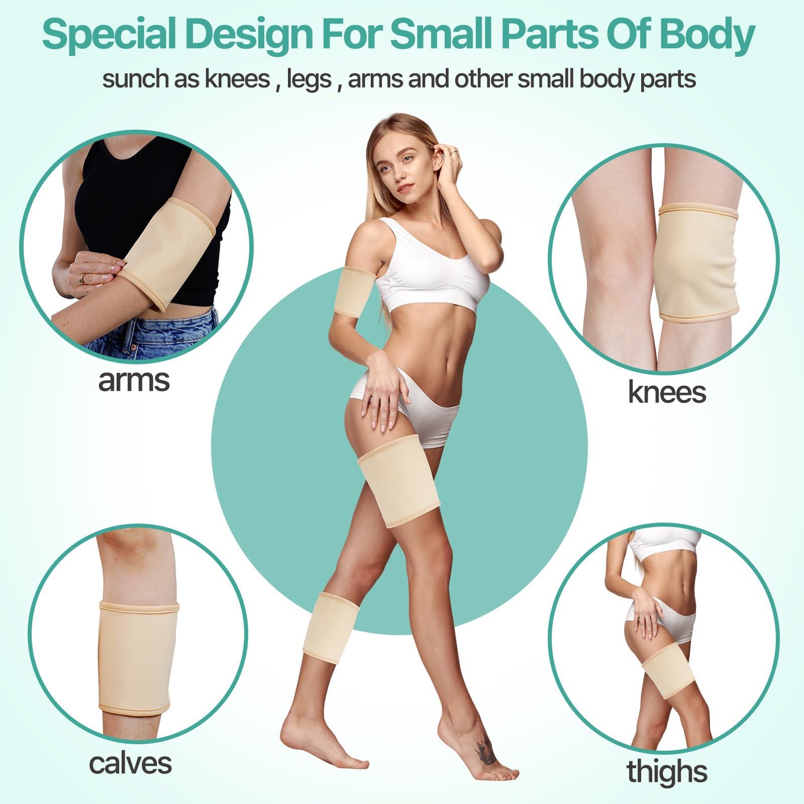 RTBYUE 3 in 1 Castor Oil Pack Wrap for Legs & Hands, Castor Oil Packs for Liver, Thyroid Breasts Knee, Reusable Anti Oil Leak Organic Castor Oil Compress Kit for Neck, Calf, Inflammation (Knee)