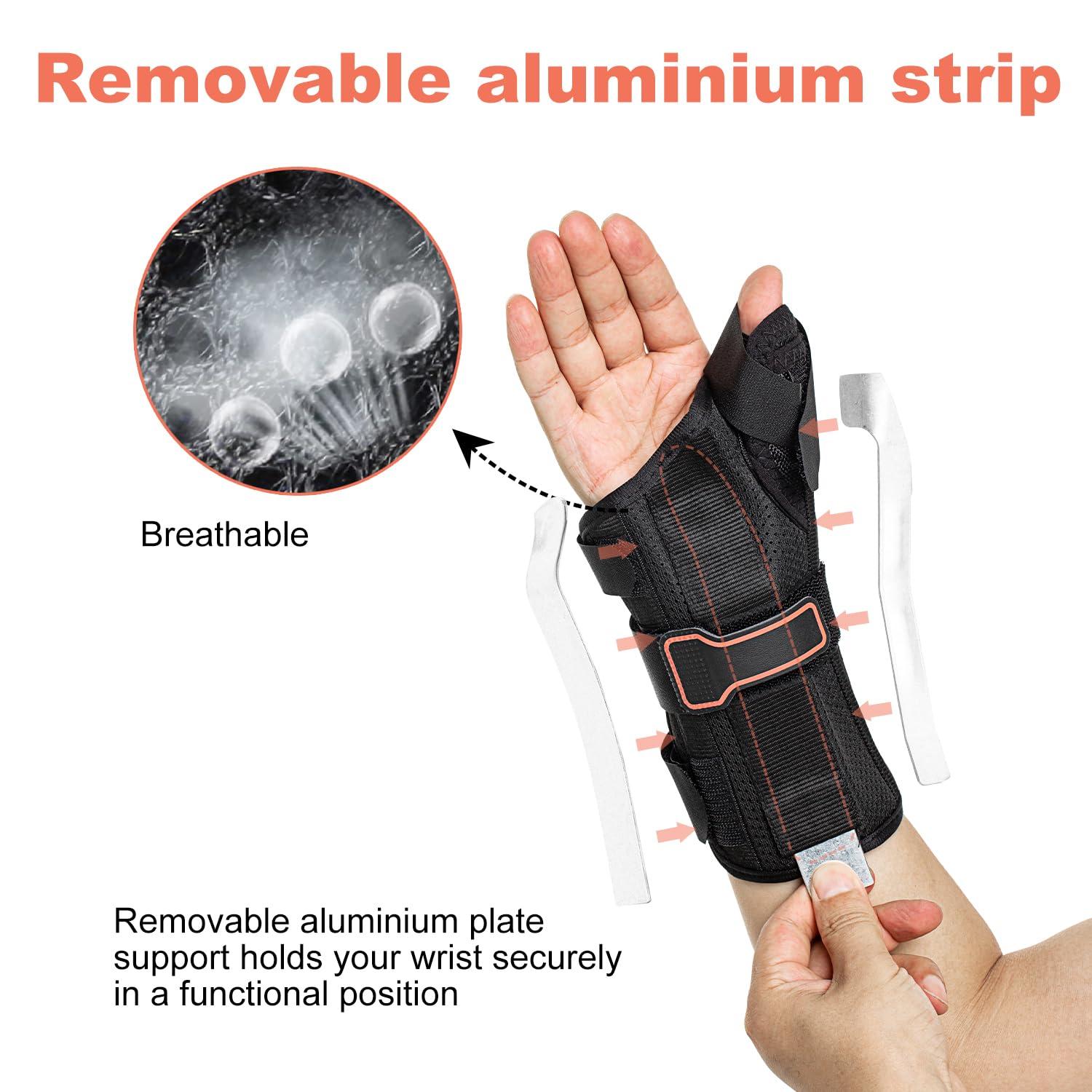 Honarry Honarry Wrist Brace with Thumb Spica Splint for De Quervain\'s Tenosynovitis, Tendonitis, Arthritis, Sprains, Carpal Tunnel Pain (Left-Small)