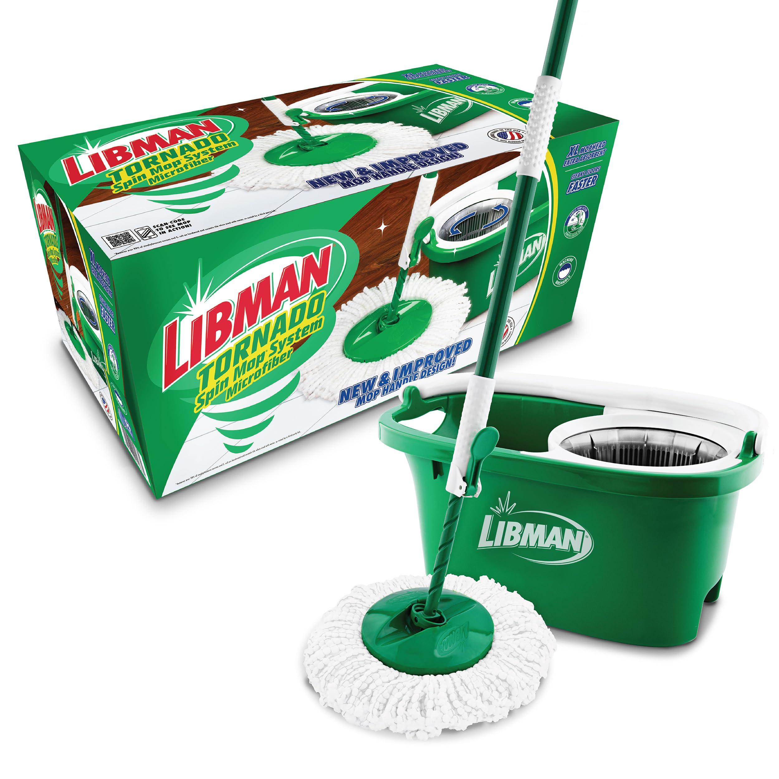 Libman Libman Tornado Spin Mop System | Mop and Bucket with Wringer Set | Spin Mop | Floor Mop | Libman Mop | Mops for Floor Cleaning | Hardwood Floor Mop | 1 Mop Head Included