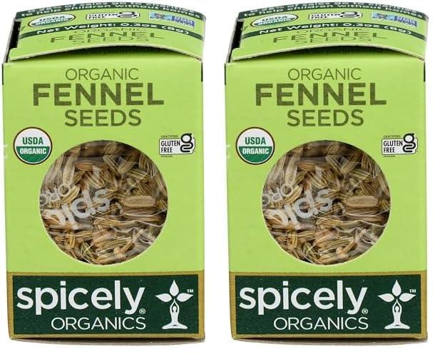Spicely Organics Spicely Organic Fennel Seeds 0.3 Oz Certified Gluten Free (Pack of 2)