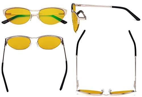 Eyekepper Eyekepper Blue Light Blocking Computer Glasses with Amber Filter Lens - Anti Radiation Anti Glare UV Rays Reduces Eyestrain Cat-eye Eyeglasses Women Half-rim Gold with Crystals