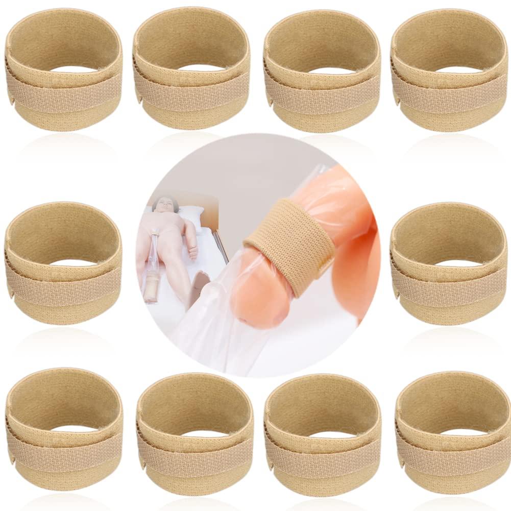 EaseCare Male External Catheter Strap Leak Free Penile Clamp Fully Adjustable Urinary Sheaths Fixer Band for Prostate Surgery Prostatectomy Reusable Washable Incontinence Supplies(Pack of 20)