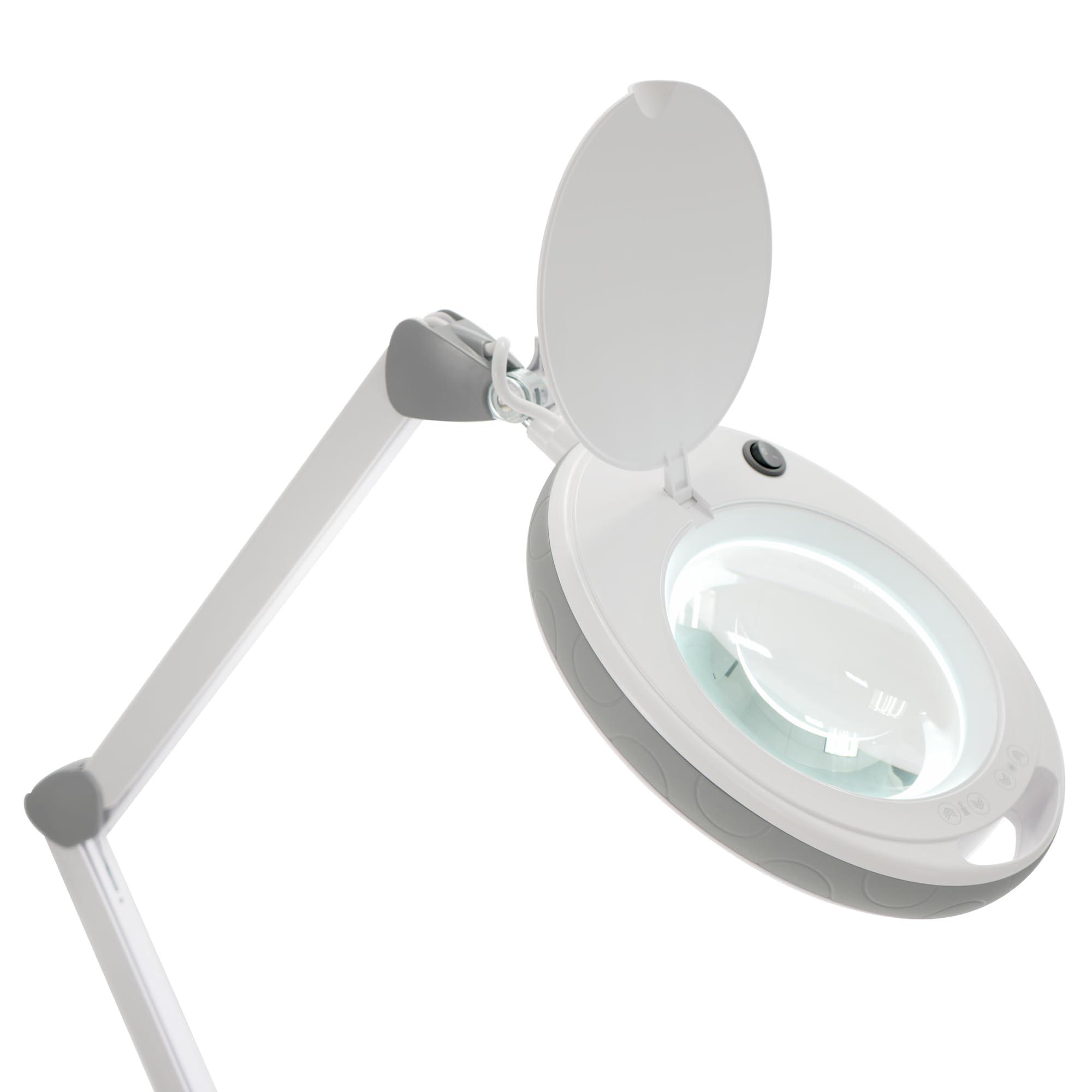 SKINACT Pro Series Moda LED (5X Diopter) Magnifying Lamp with Large Glass 5.5" Width and Touch Control Brightening Adjustment System