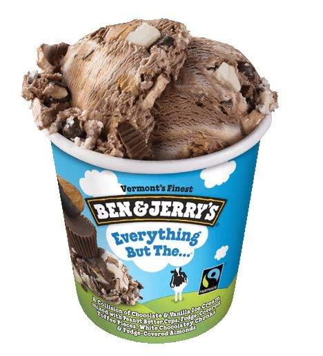Ben and Jerry\'s Ben & Jerry\'s Non-GMO, Cage-Free, Fairtrade Ingredient Ice Cream Pints, Pack of 6 (Everything but the.)