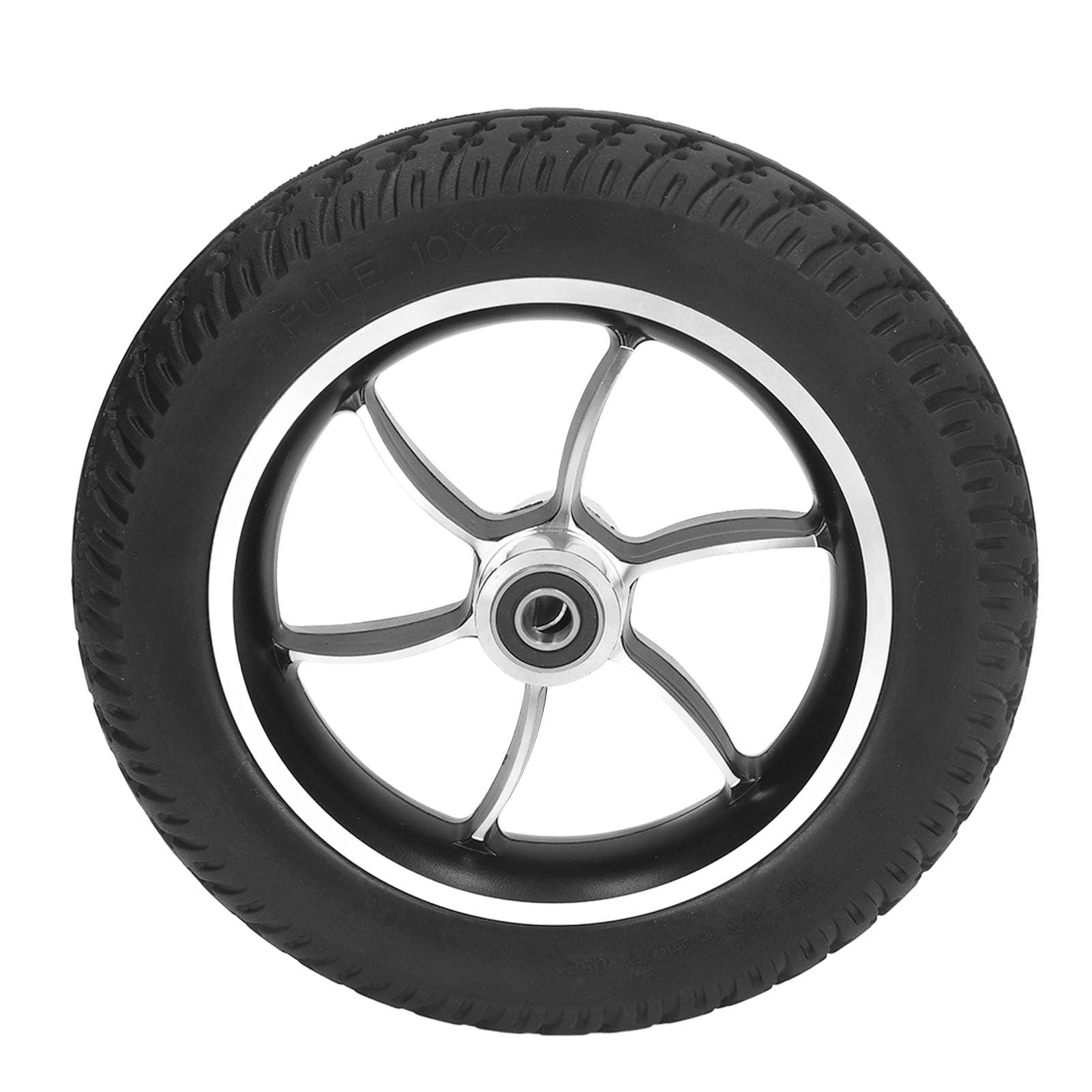 Agatige Wheelchair Wheel, 10 Inch Replacement Wheelchair Wheels Black PU Wheelchair Front Wheels Casters Rollers Wheels Anti-Slip Rollator Walker Replacement for Rollator Trolley