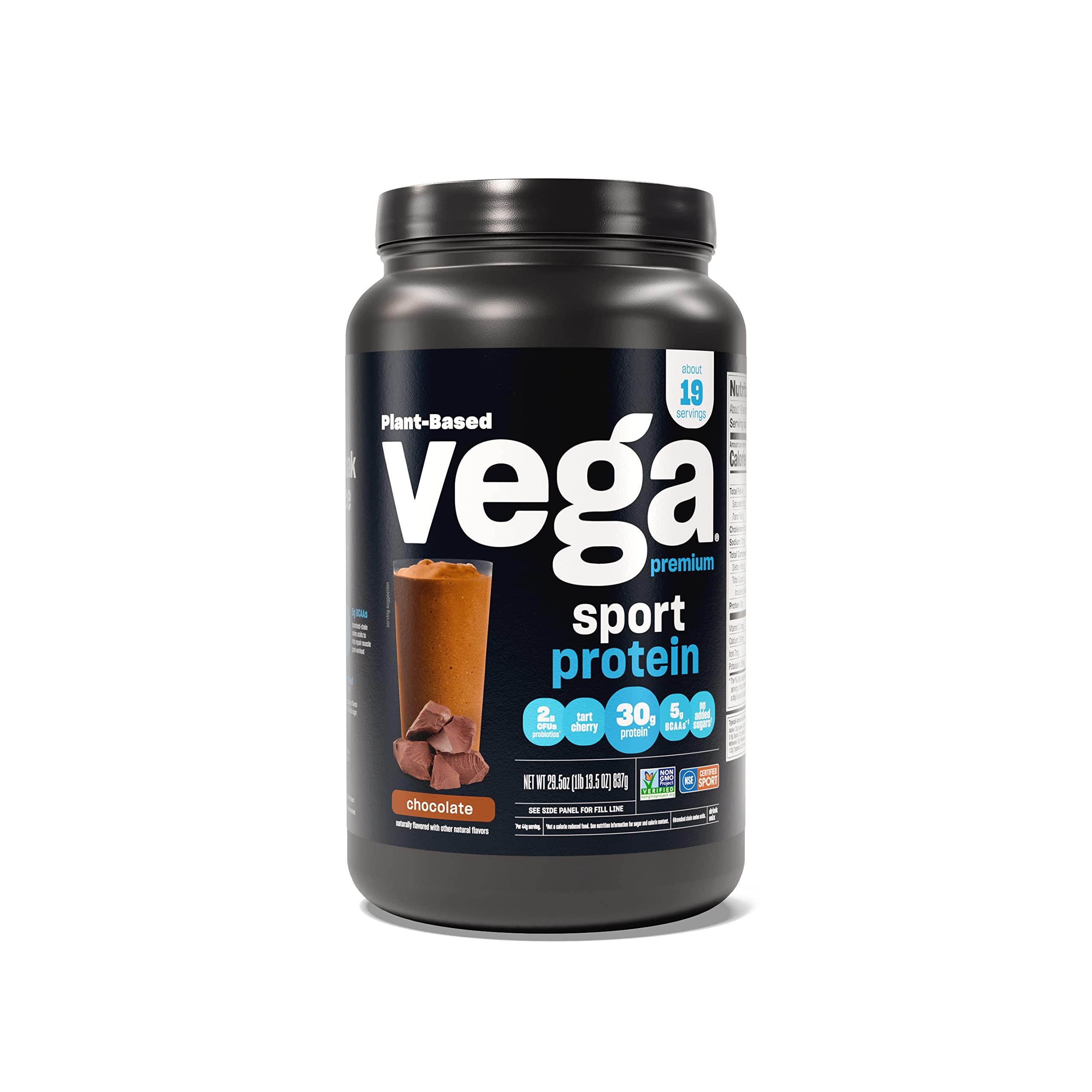 Vega Vega Protein and Greens Protein Powder, Chocolate - 20g Plant Based Protein Plus & Premium Sport Protein Chocolate Protein Powder, Vegan, Non GMO, Gluten Free Plant Based