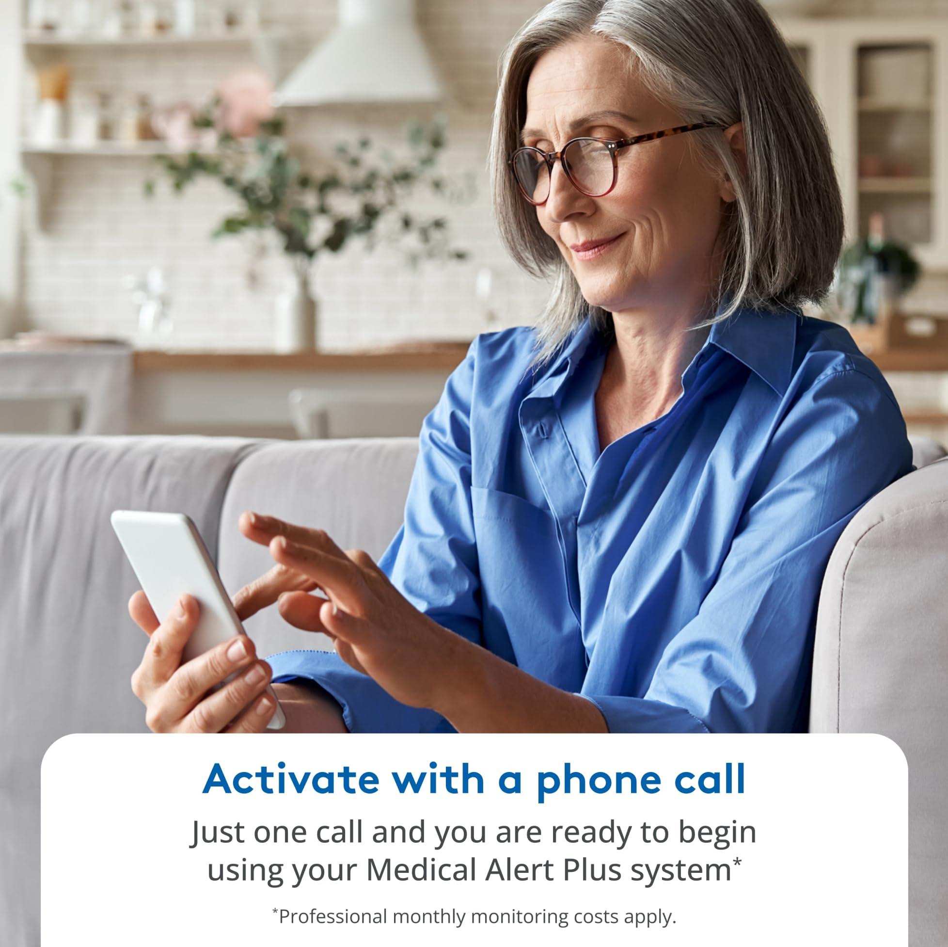 ADT ADT Medical Alert Plus - in-Home Medical Alert System for Seniors - Cellular 4G Coverage, 600ft Pendant Range, Home Temperature Monitoring, 24/7 U.S. Based Monitoring (White Wristband)