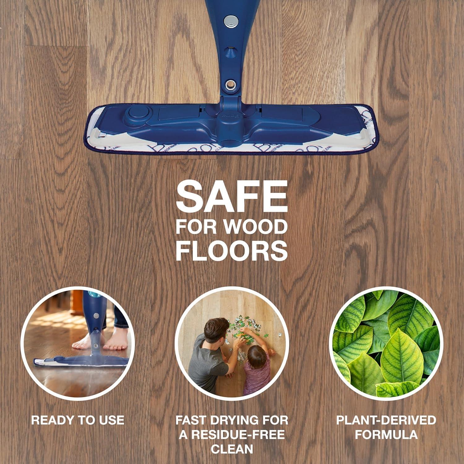 Bona Bona PowerPlus Premium Motion Spray Mop for Hardwood Floors - Includes PowerPlus Hardwood Floor Cleaning Solution and PowerPlus Microfiber Cleaning Pad - Vibrating Spray Mop for Wood Floors
