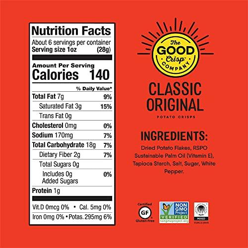 The Good Crisp Company The Good Crisp Company, Potato Chips Variety Pack, 5.6 Ounce Canisters, Pack of 4 (Variety Pack) Non-GMO, Allergen Friendly, Potato Chip Snack Pack, Gluten Free Snacks
