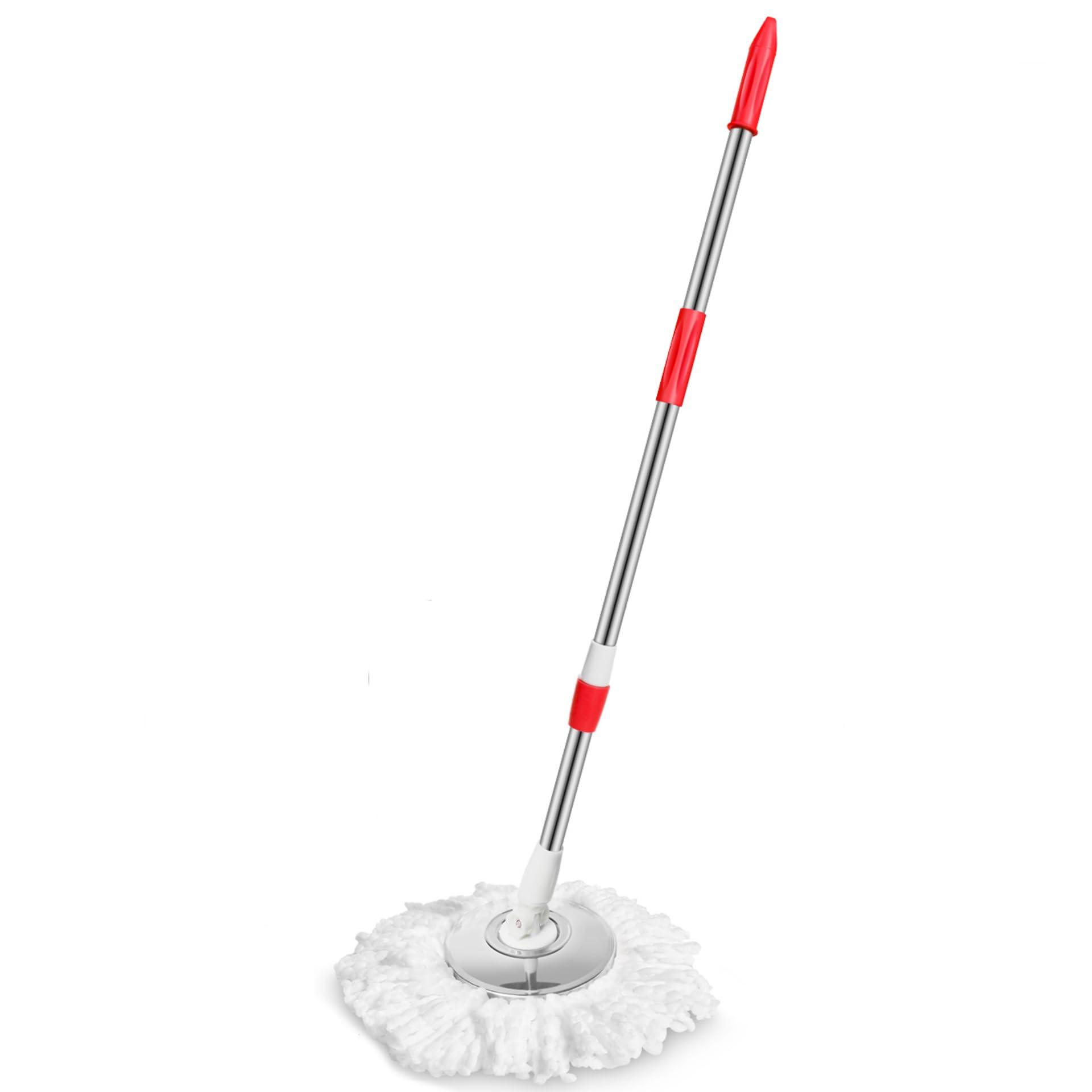 Oxherd Extended Stainless Steel Spin Mop Pole Handle Replacement Pole for Floor Mop 360 Degrees Home Floor Cleaning for Floor Mop 360 Degrees Home Floor Cleaning Scraper for Home Office (Red)
