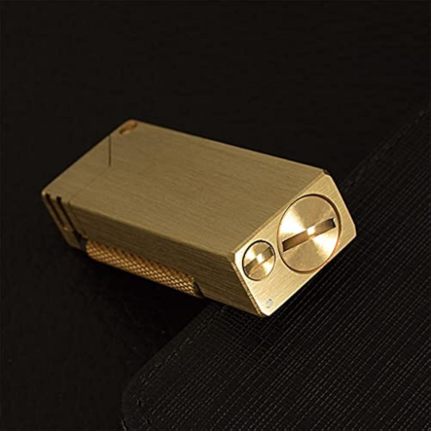 HUZHUAN HUZHUAN Vintage Trench Brass Lighter Retro Refillable Kerosene Lighter Side Pulley Grinding Wheel Free Ignition Lighter Unique Birthday Gift for Men Dad Husband