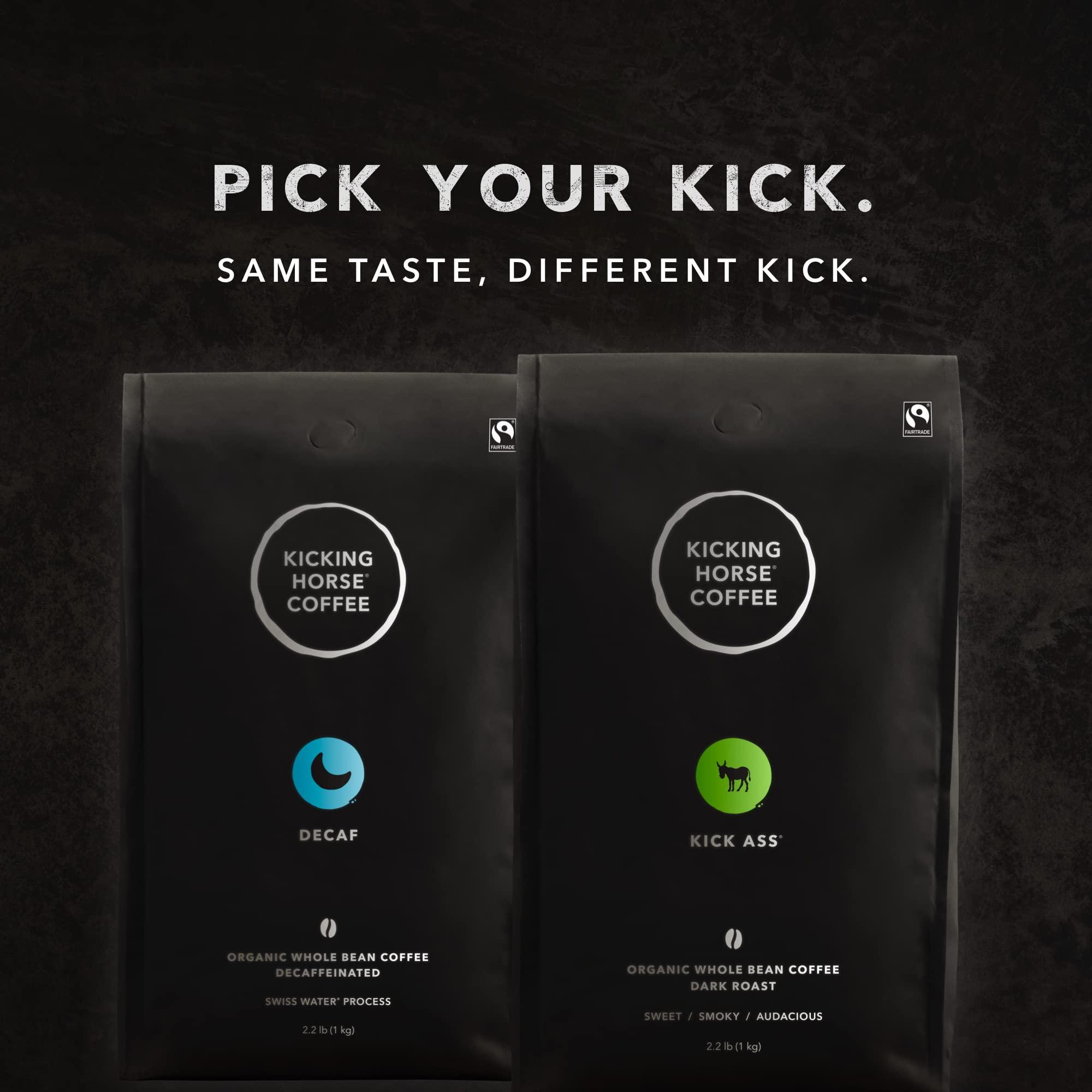 Kicking Horse Coffee Kicking Horse Coffee Decaf, Swiss Water Process, Dark Roast, Whole Bean, Certified Organic, Fairtrade, Kosher, Black, 35.274 Oz, Pack of 6