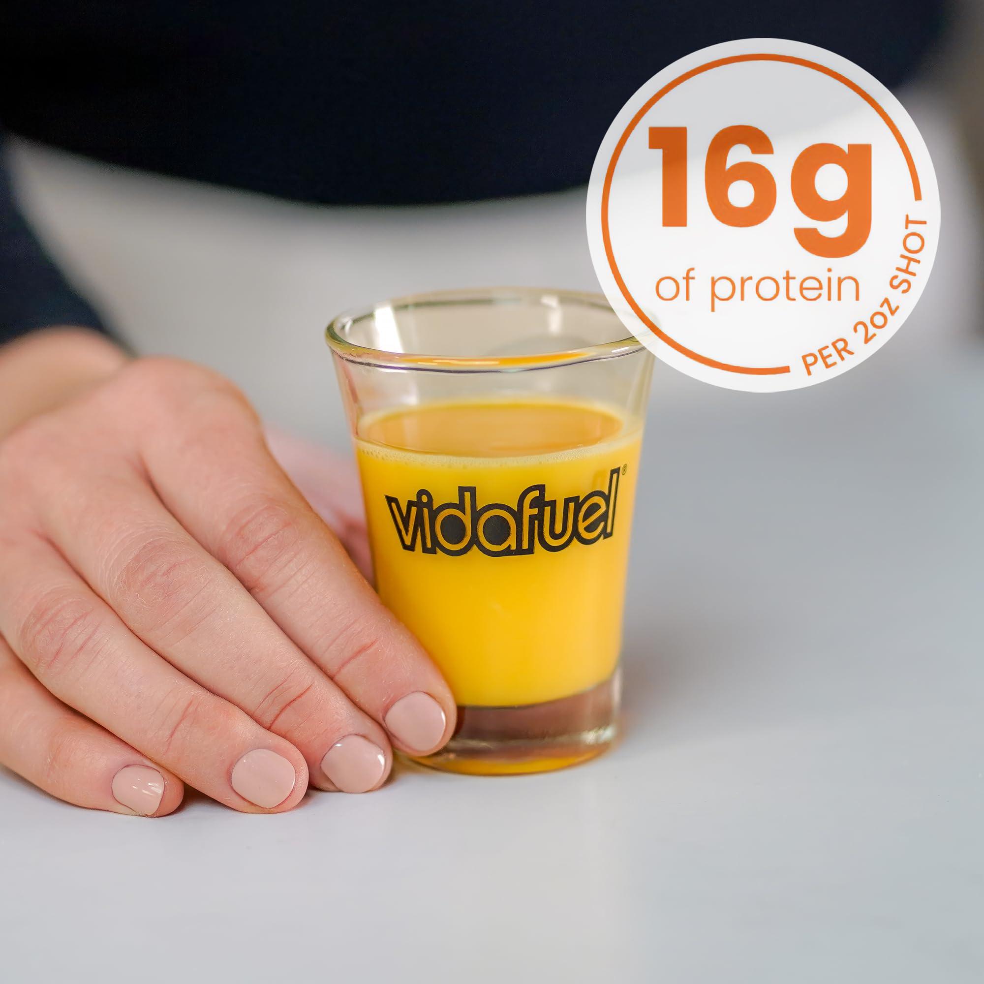 VIDAFUEL Vidafuel Protein Drink, 16g Protein Per 2oz Shot, 32 fl oz Carton, Citrus, Collagen and Whey Drink, No Artificial Sweeteners