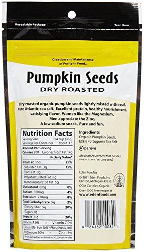 Eden Eden Organic Pumpkin Seeds, Dry Roasted, 4 oz Resealable Bags, 15 pk