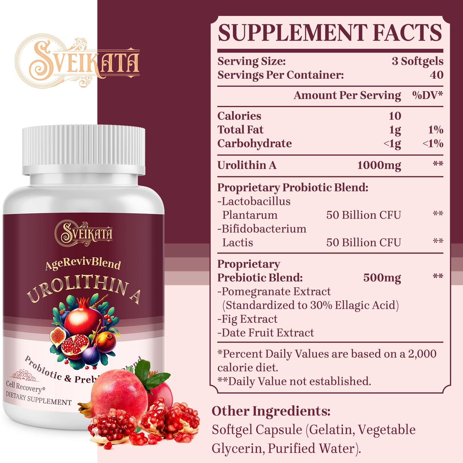 Sveikata Sveikata Urolithin A Supplement 1500mg, 120 Softgels