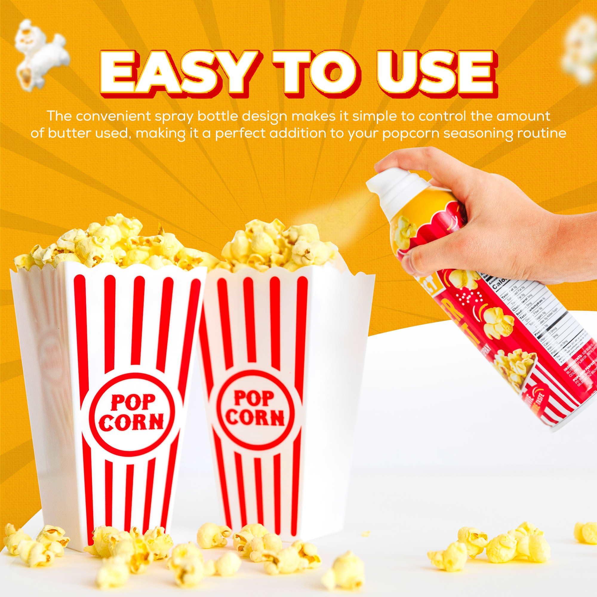 Popcorn Perfect POPCORN PERFECT: Popcorn Butter spray for Microwave and Popcorn Maker, Pop Corn Alternative to Oil, Tastes like Movie Theatre Butter, Better than Kettle corn & Dry Seasoning Toppings, 5 oz (3 Pack)