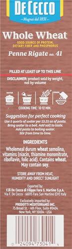 De Cecco De Cecco Penne Rigate Whole Wheat, 13.25 oz