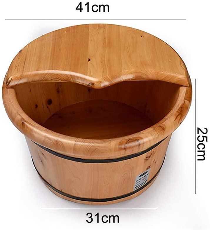 Katzowen Katzowen Wooden Foot Washing Massage Foot Bath Barrel,Foot Tub for Soaking Feet Massager with Lid Foot Spa Bath Massager