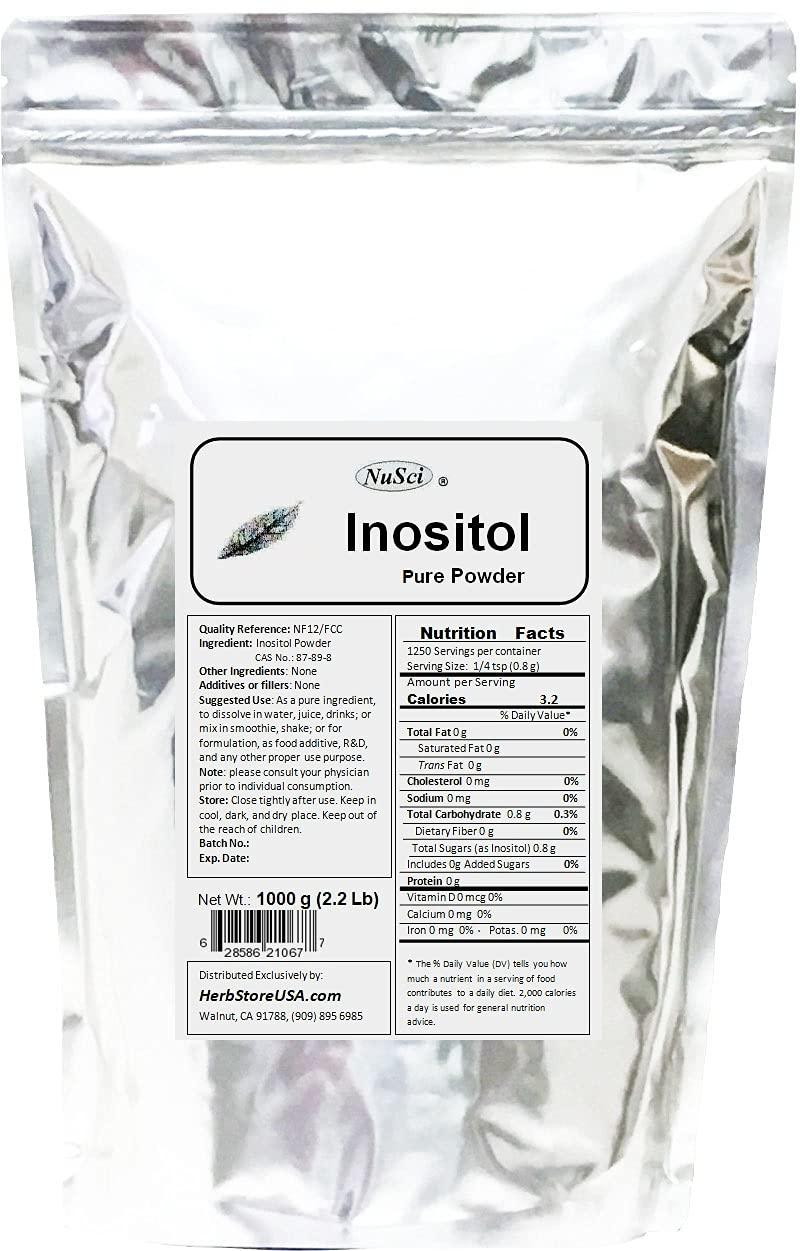 NuSci NuSci Inositol Bulk Pure Powder NF12 & FCC Quality Standard (4540g (10 Lb))
